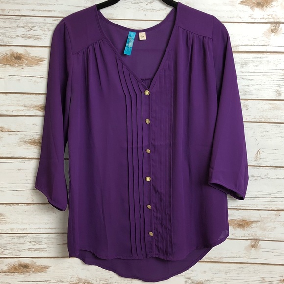Tops - NWOT PURPLE FRANCESCAS BLOUSE